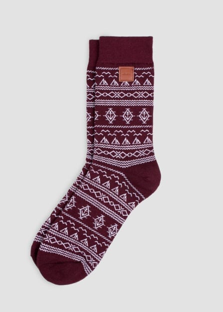 Aztec Burgundy Socks