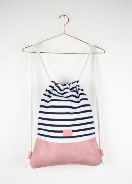 Pink Twotones Striped Gymbag