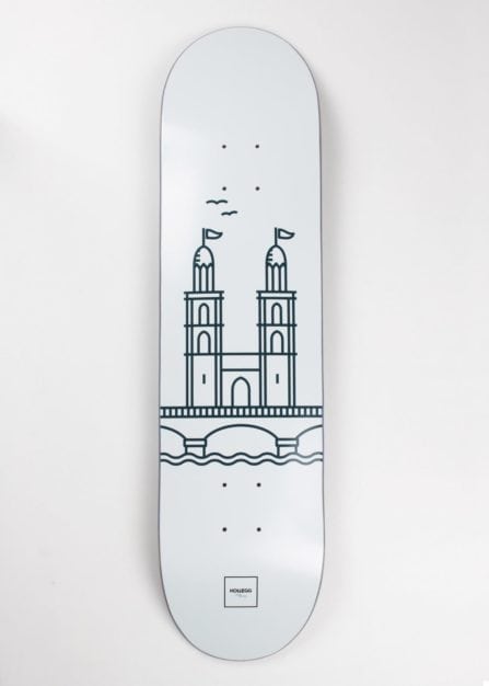 Grossmünster Weiss Skateboard